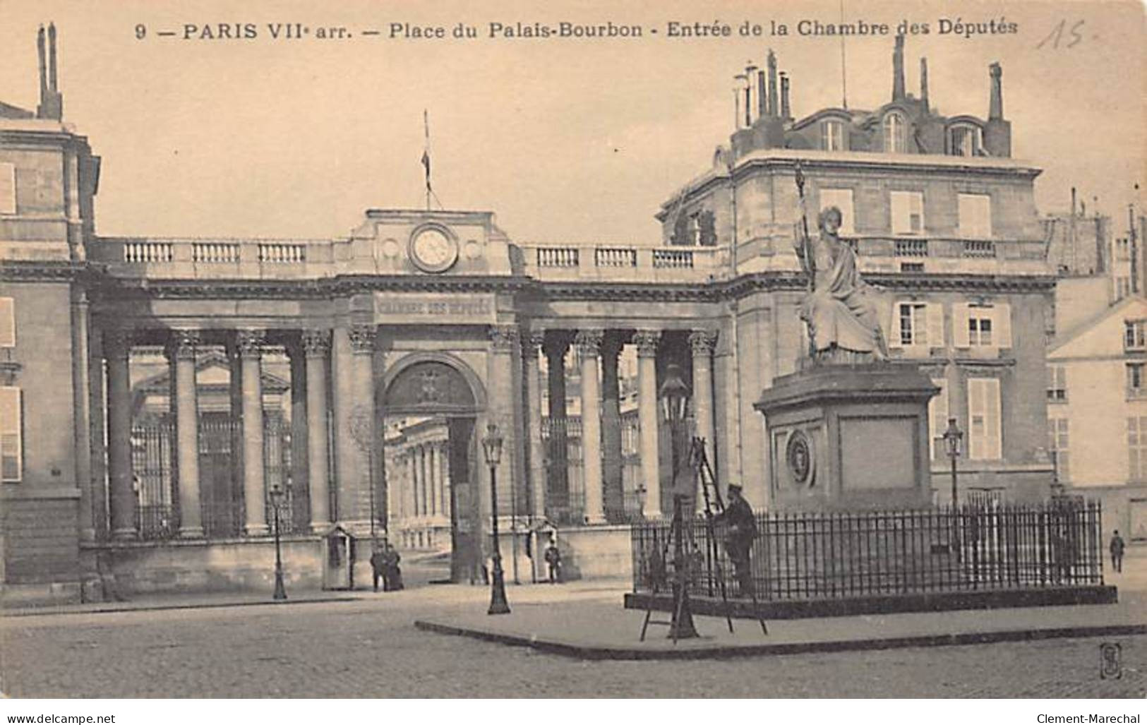 PARIS - Place Du Palais Bourbon - Entrée De La Chambre Des Députés - Très Bon état - Arrondissement: 07