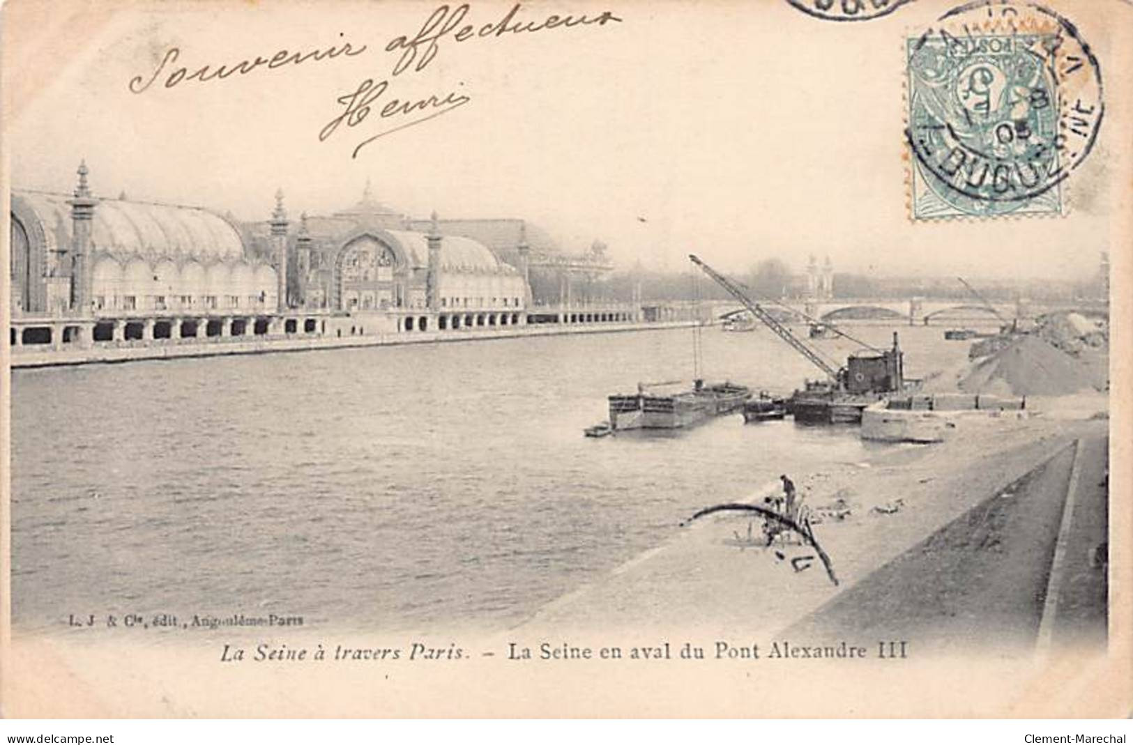 PARIS - La Seine à Travers Paris - La Seine En Aval Du Pont Alexandre III - Très Bon état - Distrito: 07