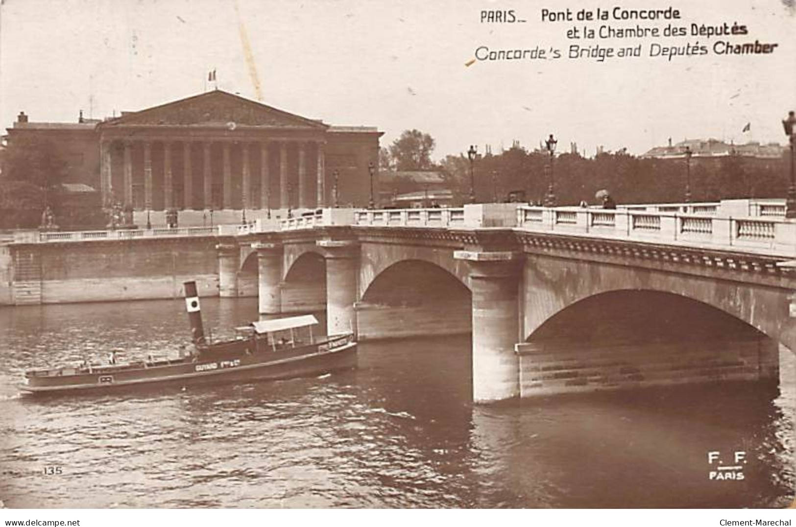 PARIS - Pont De La Concorde Et La Chambre Des Députés - Très Bon état - Distrito: 07