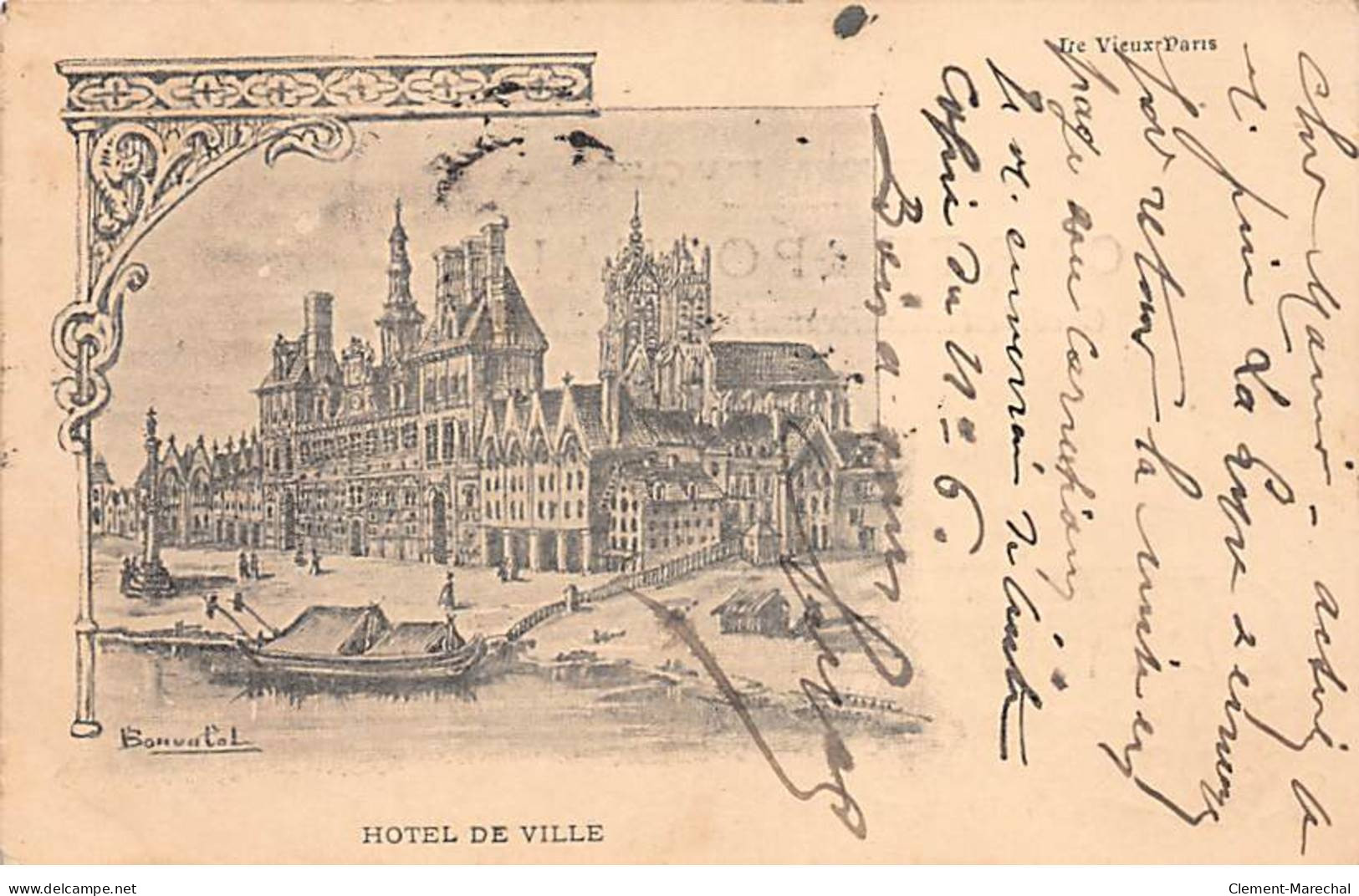 PARIS - Le Vieux Paris - Hotel De Ville - G. Hergat, Dessinateur Graveur - Très Bon état - Arrondissement: 06