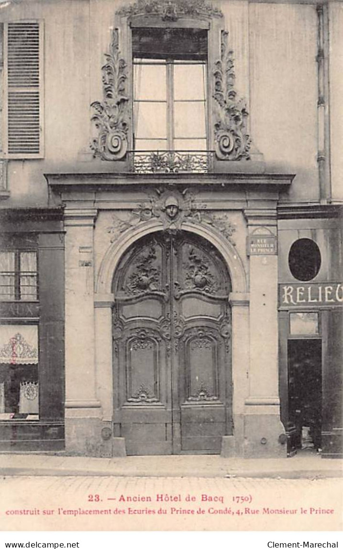 PARIS - Ancien Hôtel De Bacq - Très Bon état - Distrito: 06