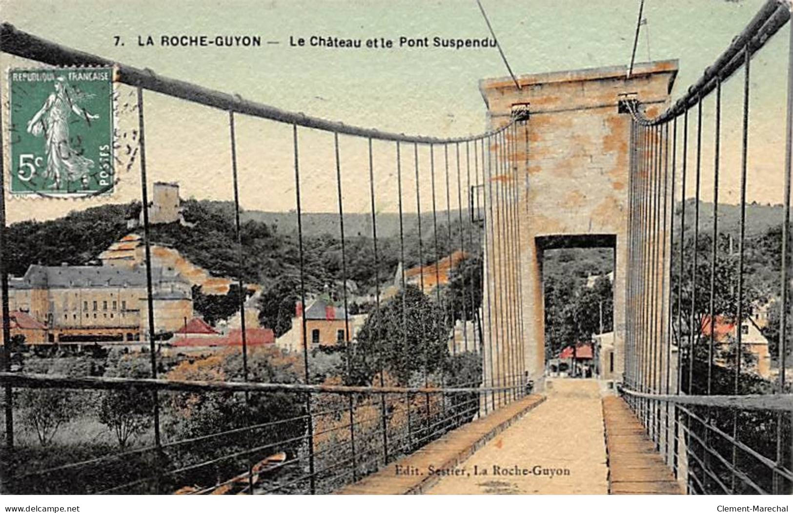 LA ROCHE GUYON - Le Château Et Le Pont Suspendu - Très Bon état - La Roche Guyon