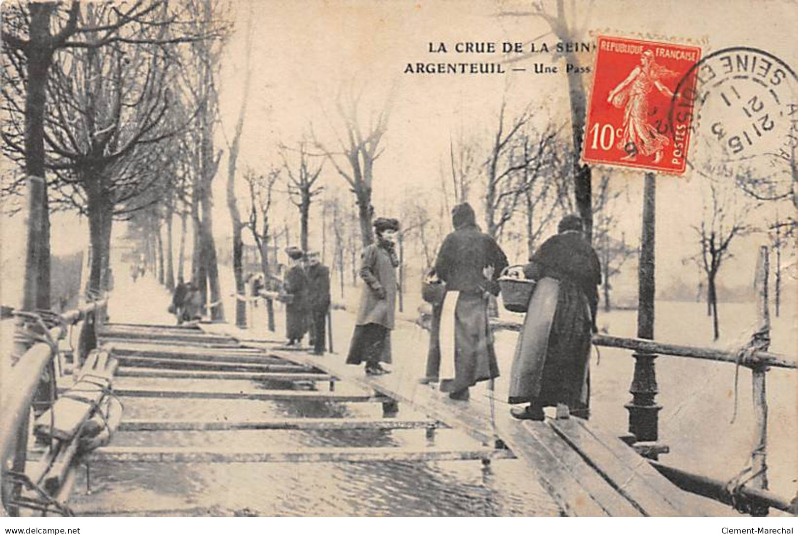 ARGENTEUIL - La Crue De La Seine - Une Passerelle - Très Bon état - Argenteuil