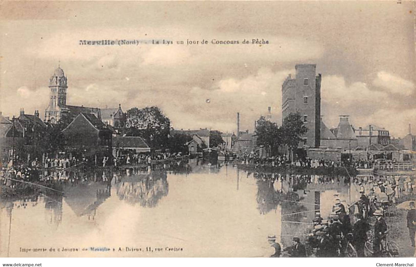 MERVILLE - La Lys Un Jour De Concours De Pêche - Très Bon état - Merville