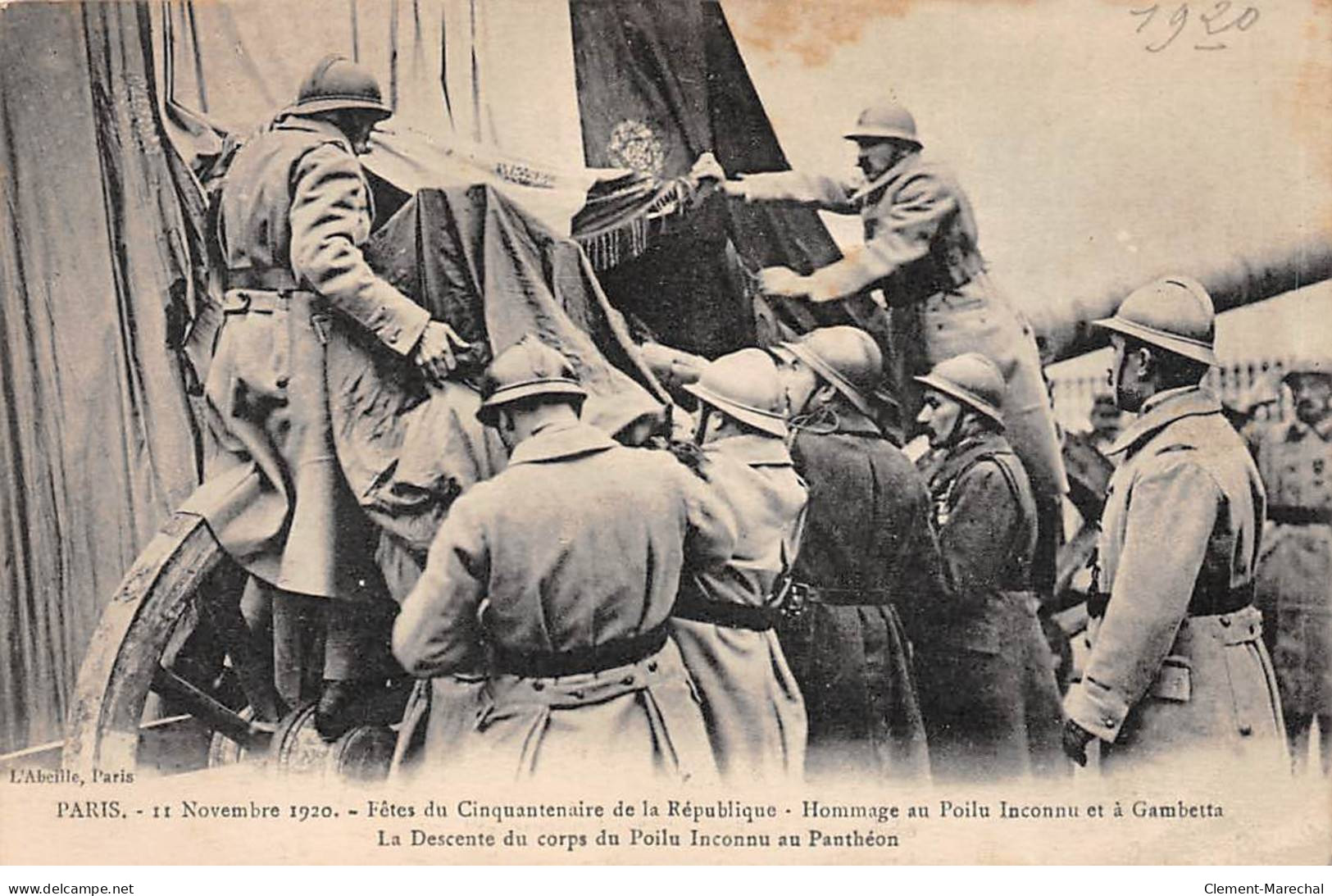 PARIS - Novembre 1920 - Fêtes Du Cinquantenaire De La République - La Descente Du Corps Du Poilu Inconnu - Très Bon état - District 05