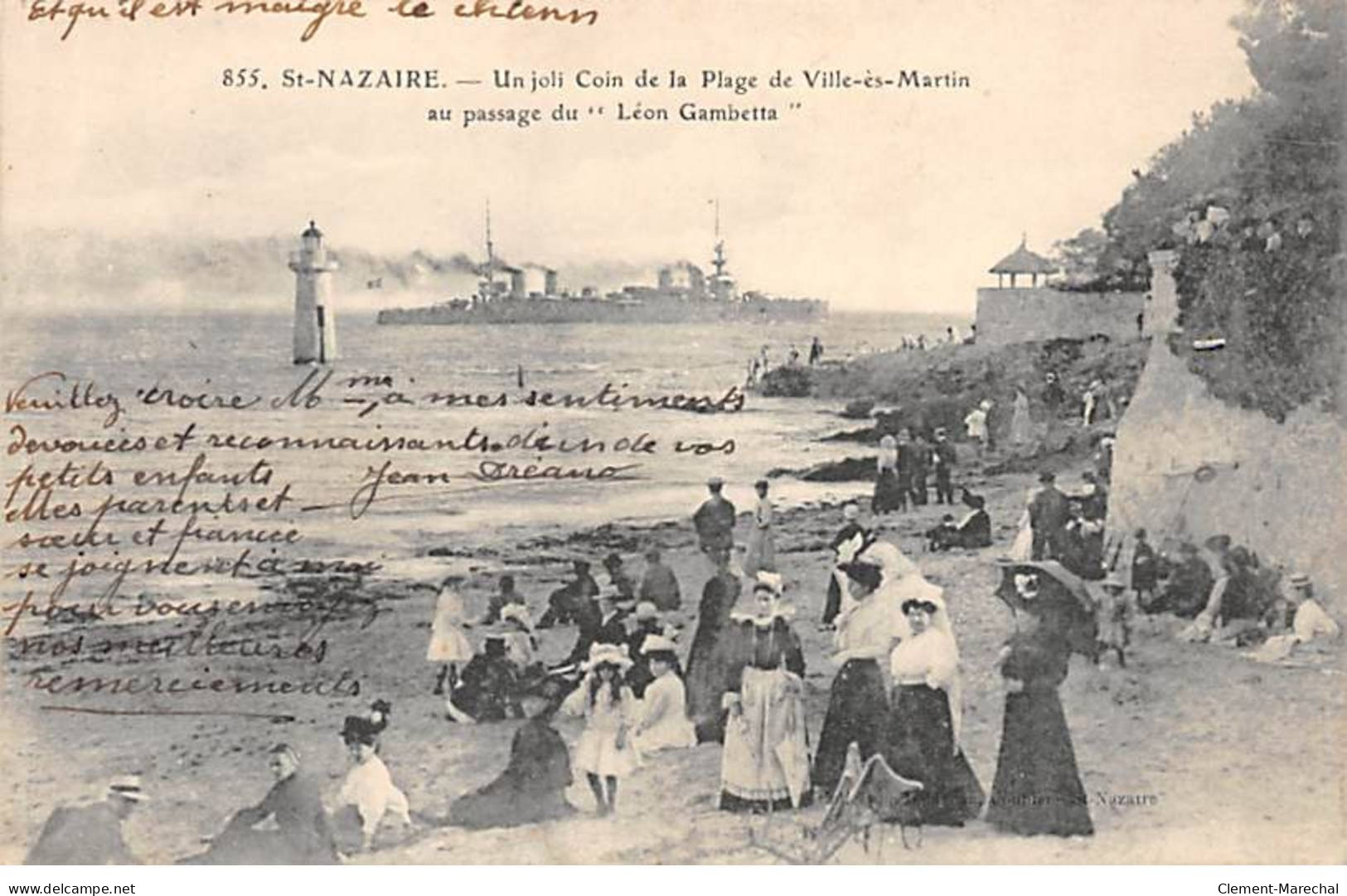 SAINT NAZAIRE - Un Joli Coin De La Plage De Ville ès Martin Au Passage Du " Léon Gambetta " - Très Bon état - Saint Nazaire