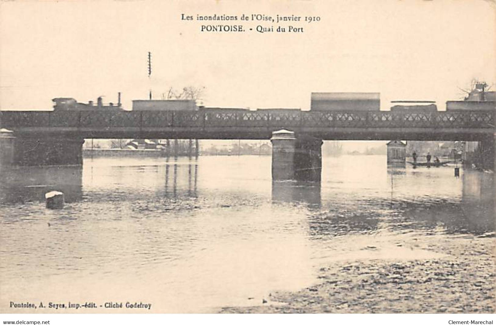 PONTOISE - Les Inondations De L'Oise 1910 - Quai Du Port - Très Bon état - Pontoise