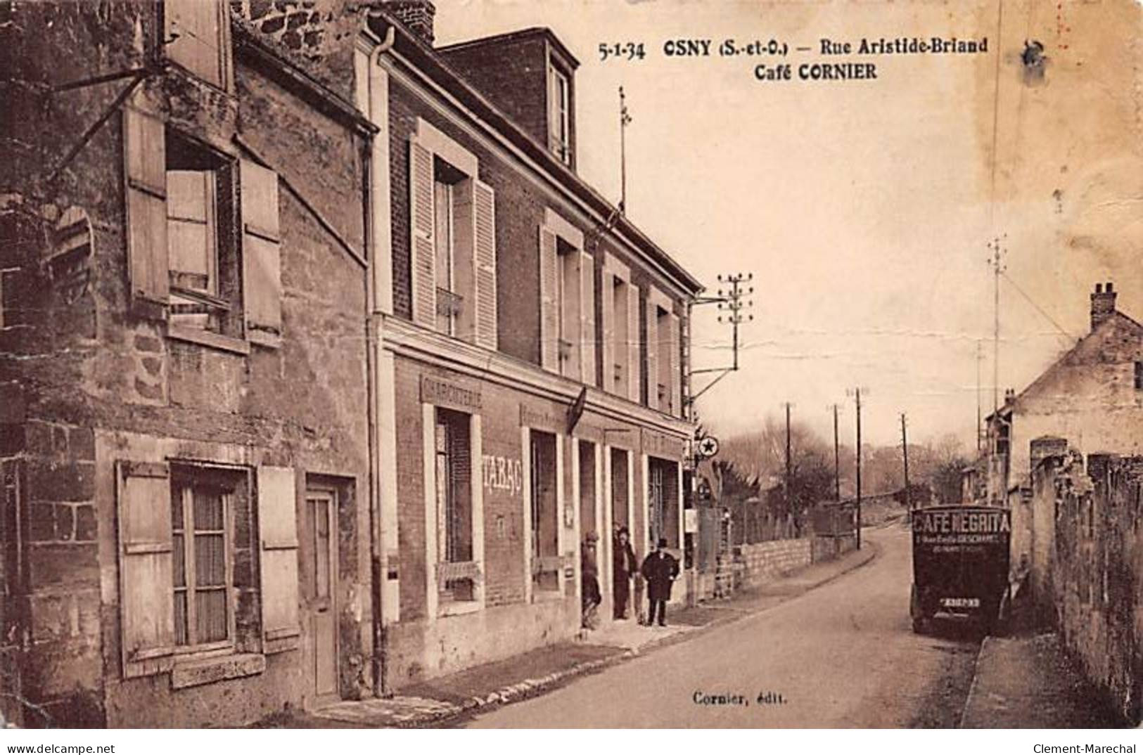 OSNY - Rue Aristide Briand - Café Cornier - état - Osny