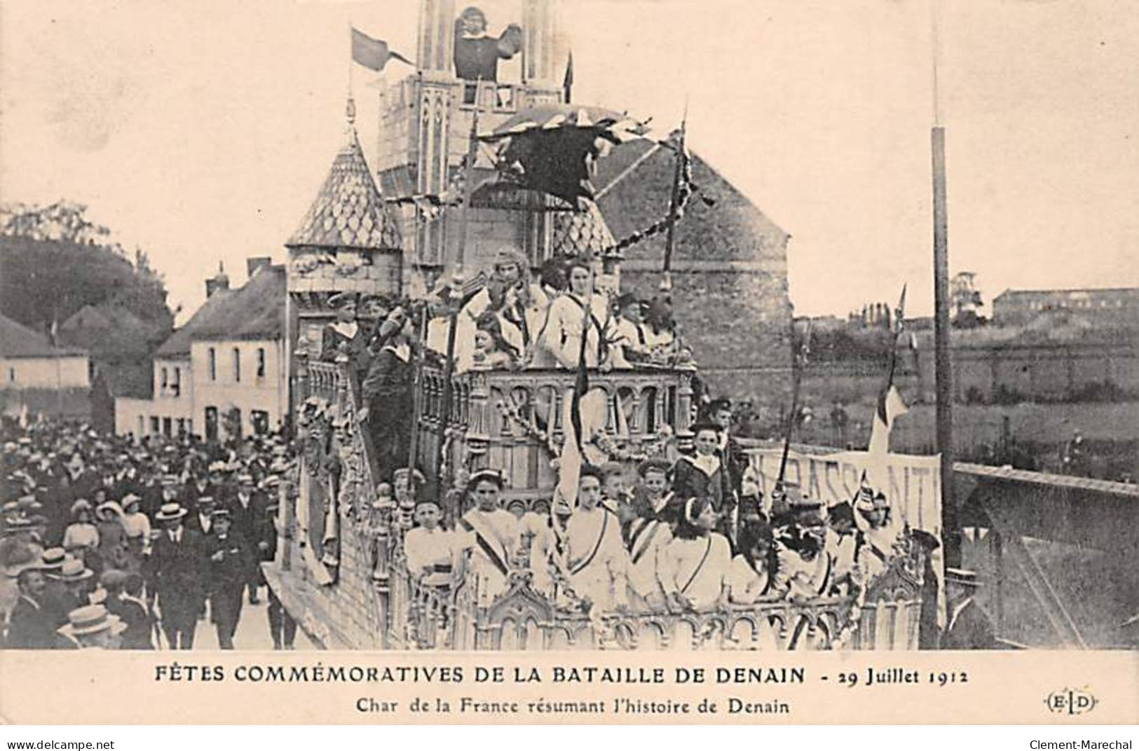Fêtes Commémoratives De La Bataille De DENAIN - 29 Juillet 1929 - Char De La France - Très Bon état - Denain