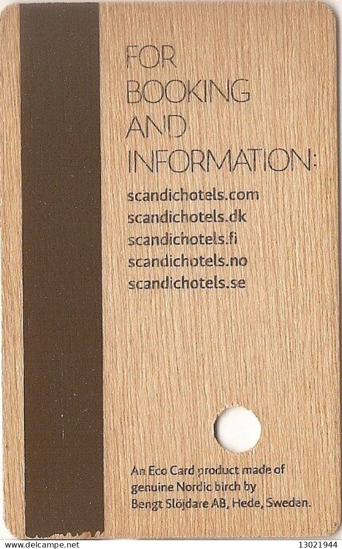 SVEZIA KEY HOTEL    Scandic Hotels. Insert-Remove-Open -    Wooden Card - Cartes D'hotel