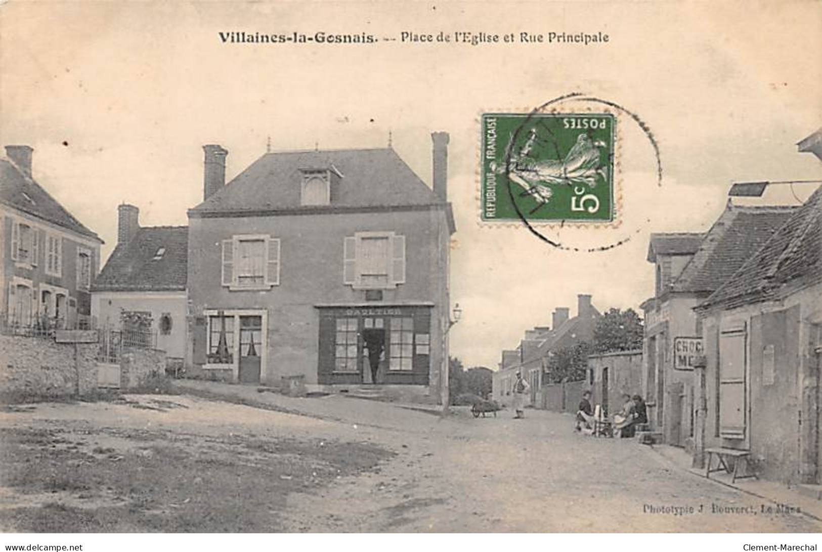 VILLAINES LA GOSNAIS - Place De L'Eglise Et Rue Principale - Très Bon état - Sonstige & Ohne Zuordnung