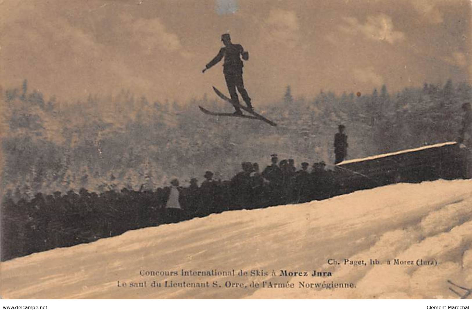 Concours International De Skis à MOREZ - Le Saut Du Lieutenant S. Orre, De L'Armée Norwégienne - Très Bon état - Morez