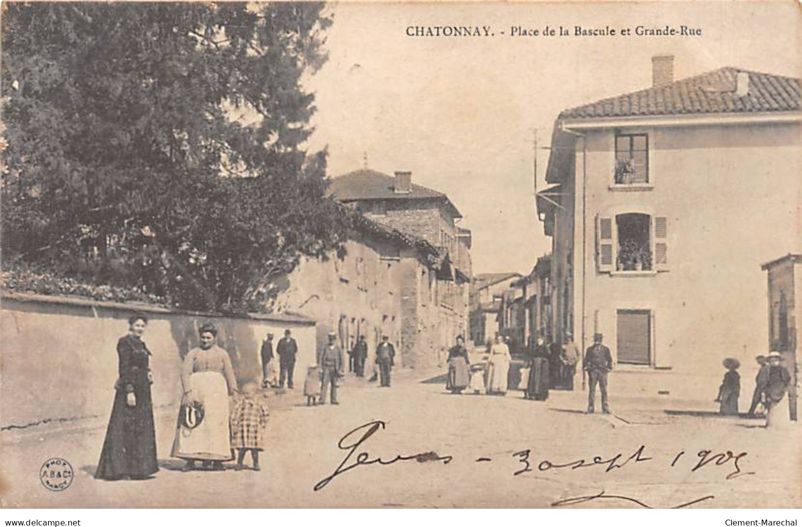 CHATONNAY - Place De La Bascule Et Grande Rue - Très Bon état - Châtonnay