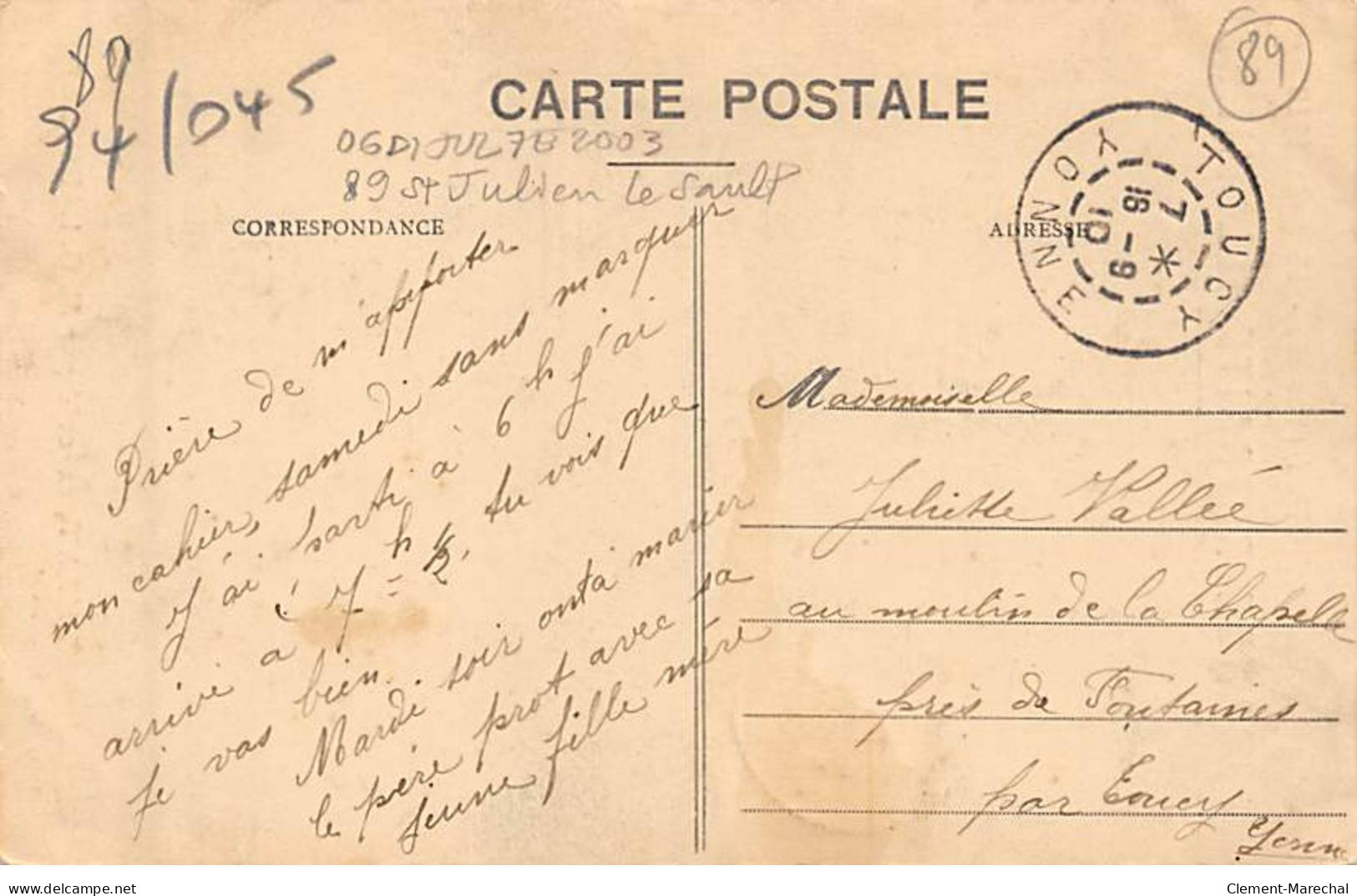 Ville De TOUCY - 15 Août 1910 - Grande Retraite Illuminée - Eléphant Exécuté Par M. G. Laboise - Très Bon état - Toucy
