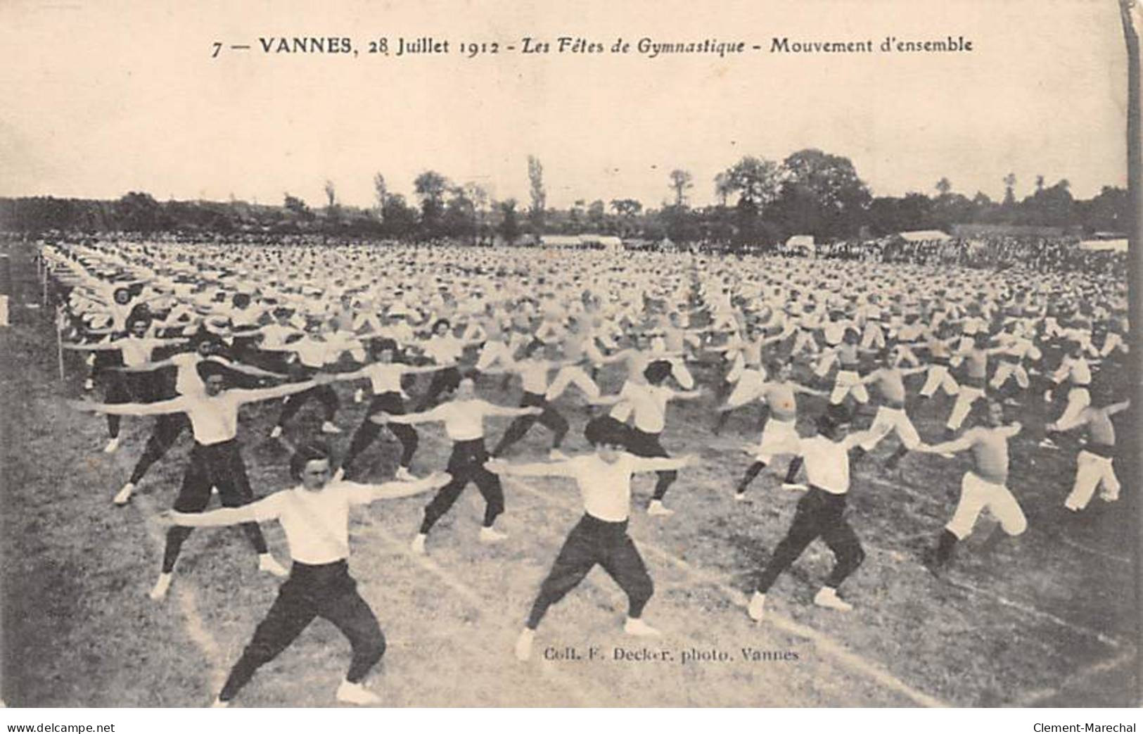 VANNES - 28 Juillet 1912 - Les Fêtes De Gymnastique - Mouvement D'ensemble - Très Bon état - Vannes