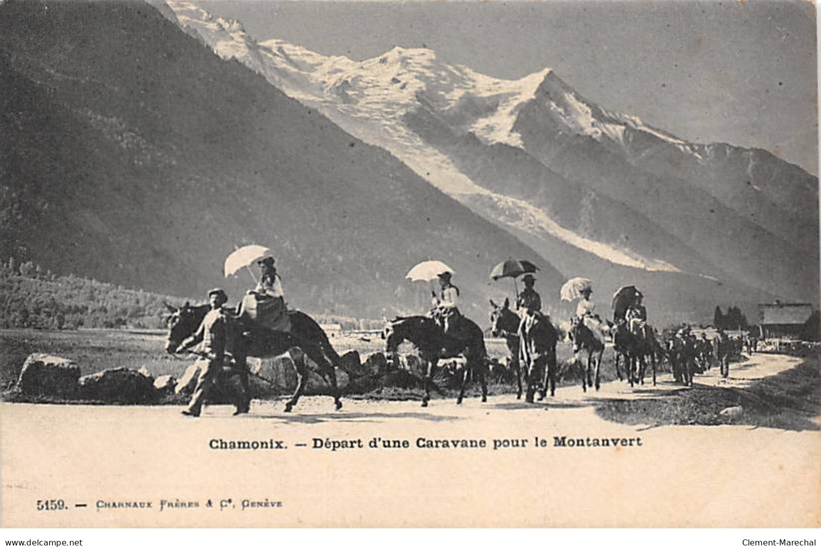 CHAMONIX - Départ D'une Caravane Pour Le Montanvert - Très Bon état - Chamonix-Mont-Blanc