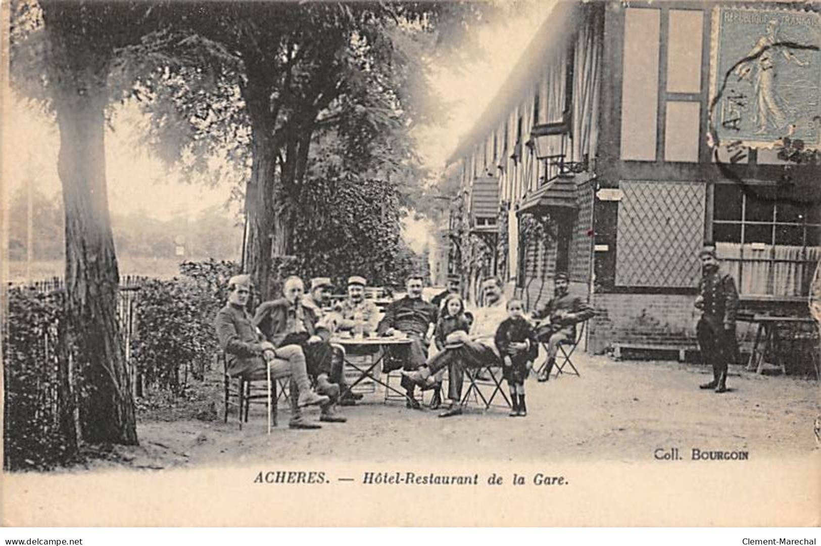 ACHERES - Hôtel Restaurant De La Gare - Très Bon état - Acheres