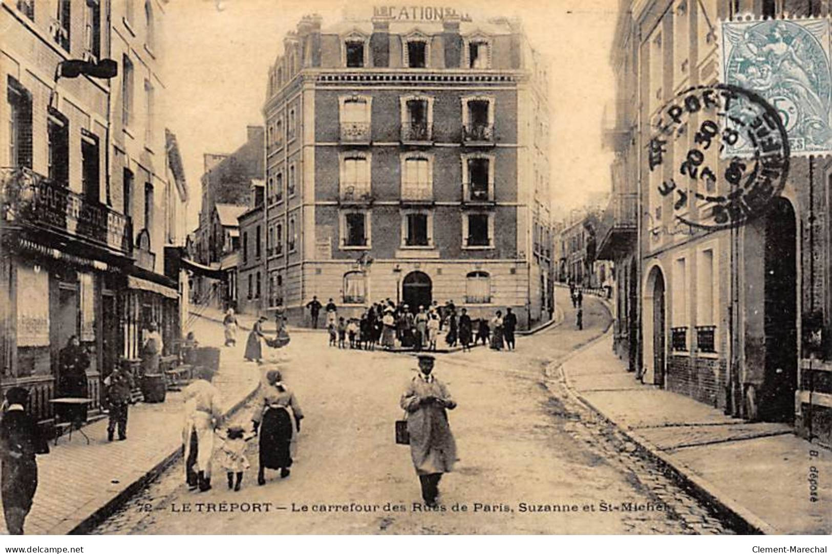 LE TREPORT - Le Carrefour Des Rues De Paris, Suzanne Et Saint Michel - Très Bon état - Le Treport