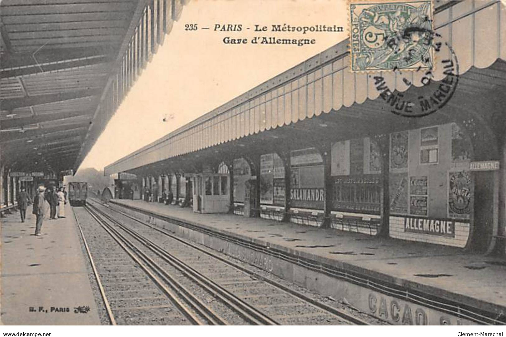 PARIS - Le Métropolitain - Gare D'Allemagne - Très Bon état - Metro, Stations