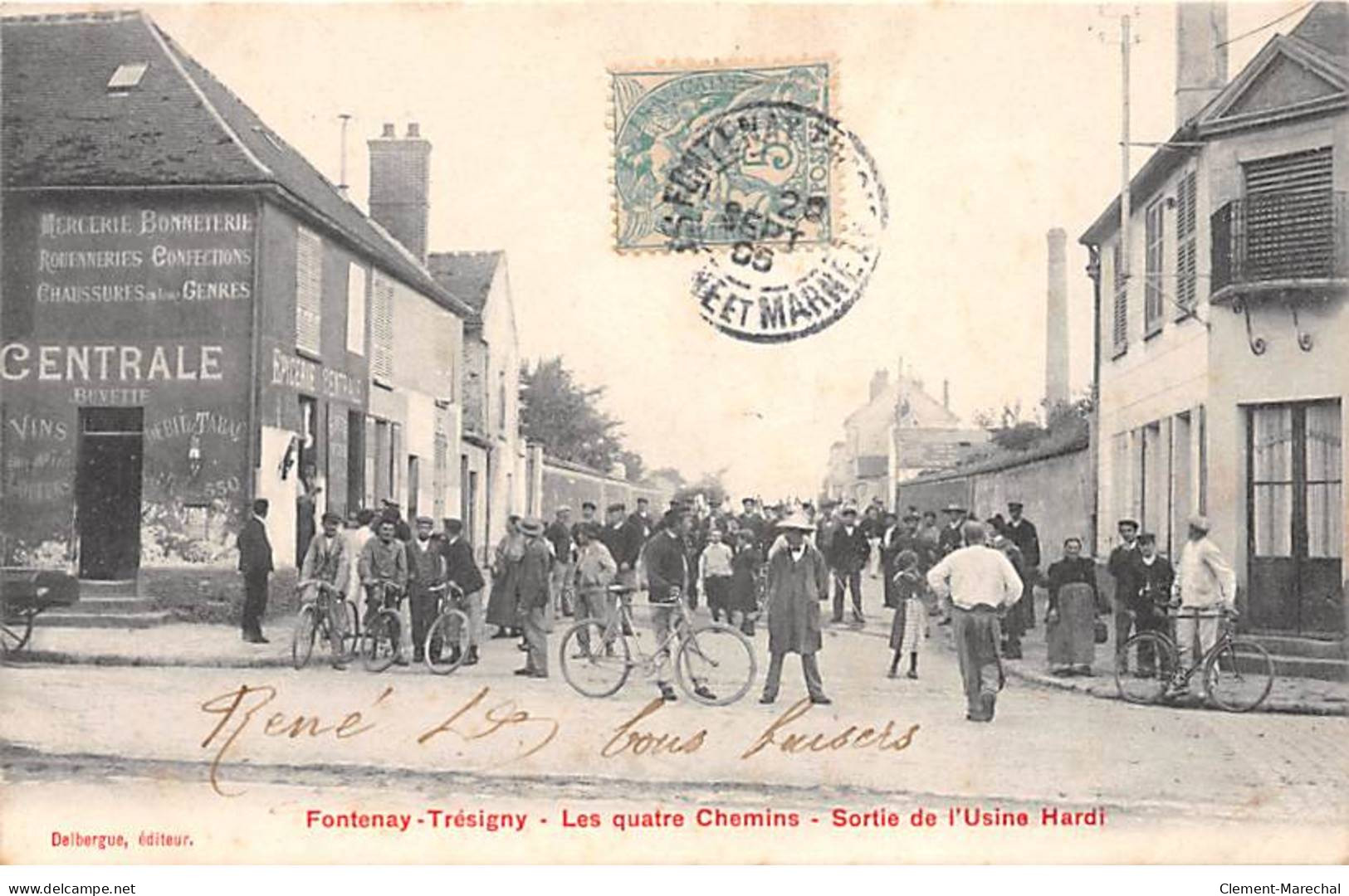 FONTENAY TRESIGNY - Les Quatre Chemins - Sortie De L'Usine Hardi - Très Bon état - Fontenay Tresigny