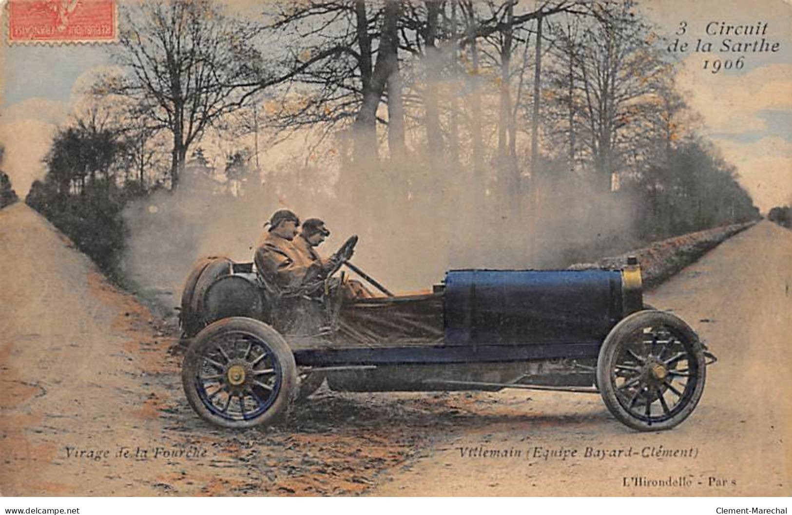 Circuit De La Sarthe 1906 - Virage De La Fourche - Equipe Bayard Clément - Très Bon état - Other & Unclassified