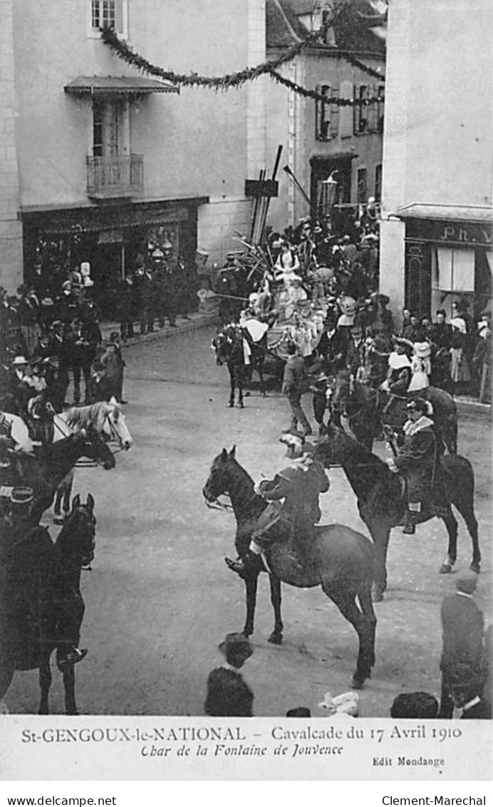 SAINT GENGOUX LE NATIONAL - Cavalcade Du 17 Avril 1910 - Char De La Fontaine De Jouvence - Très Bon état - Autres & Non Classés