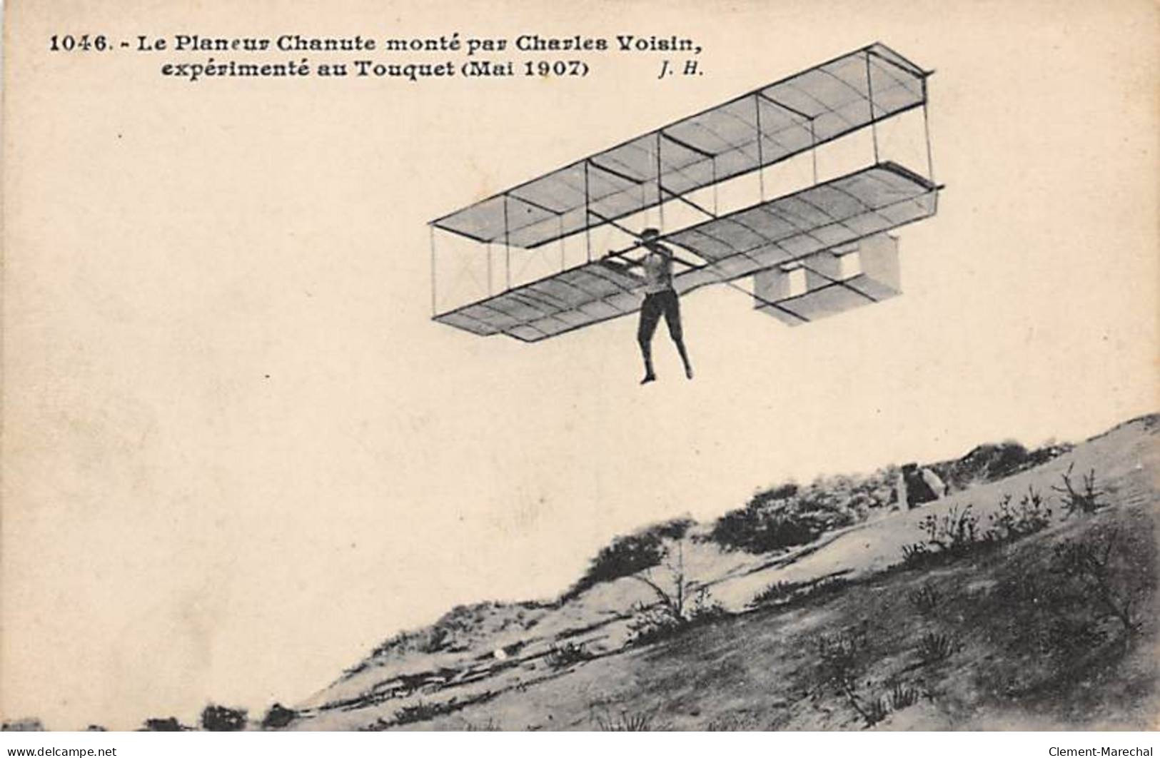 Le Planeur Chanute Monté Par Charles Voisin, Expérimenté Au TOUQUET - Mai 1907 - Très Bon état - Le Touquet