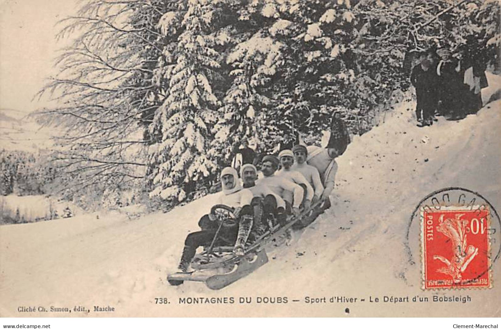 MONTAGNES DU DOUBS - Sport D'Hiver - Le Départ D'un Bobsleigh - Très Bon état - Autres & Non Classés