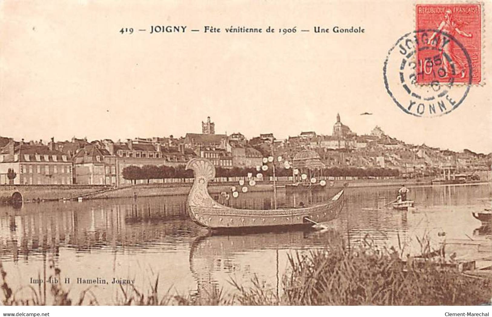 JOIGNY - Fête Vénitienne De 1906 - Une Gondole - état - Joigny