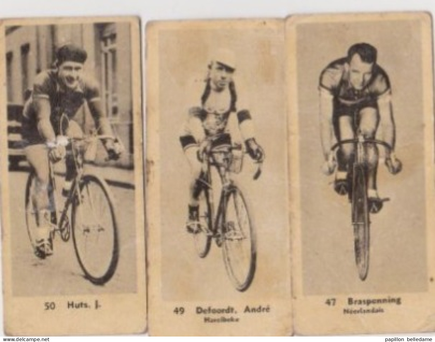 2 Coureurs Cyclistes Belges  André DEFOORDT (Harelbeke), J. HUTS -1 Coureur Neerlandais   BRASPENNING - Autres & Non Classés