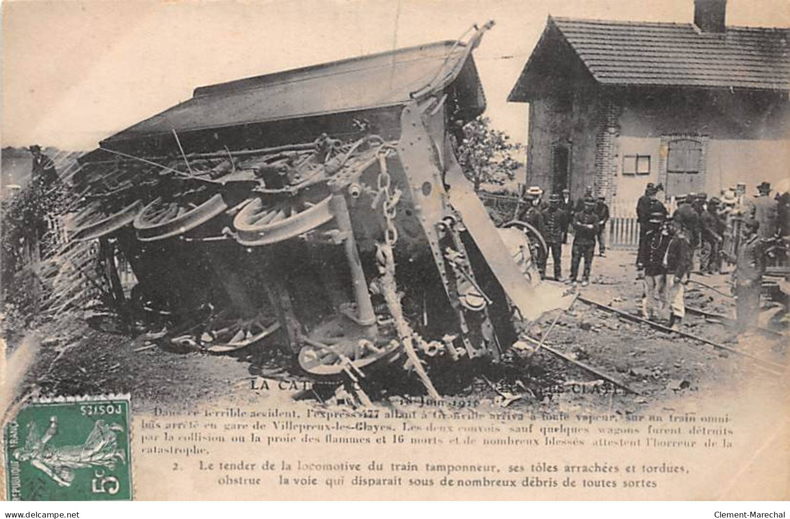La Catastrophe De VILLEPREUX LES CLAYES - 18 Juin 1910 - Le Tender De La Locomotive Du Train Tamponneur - état - Villepreux