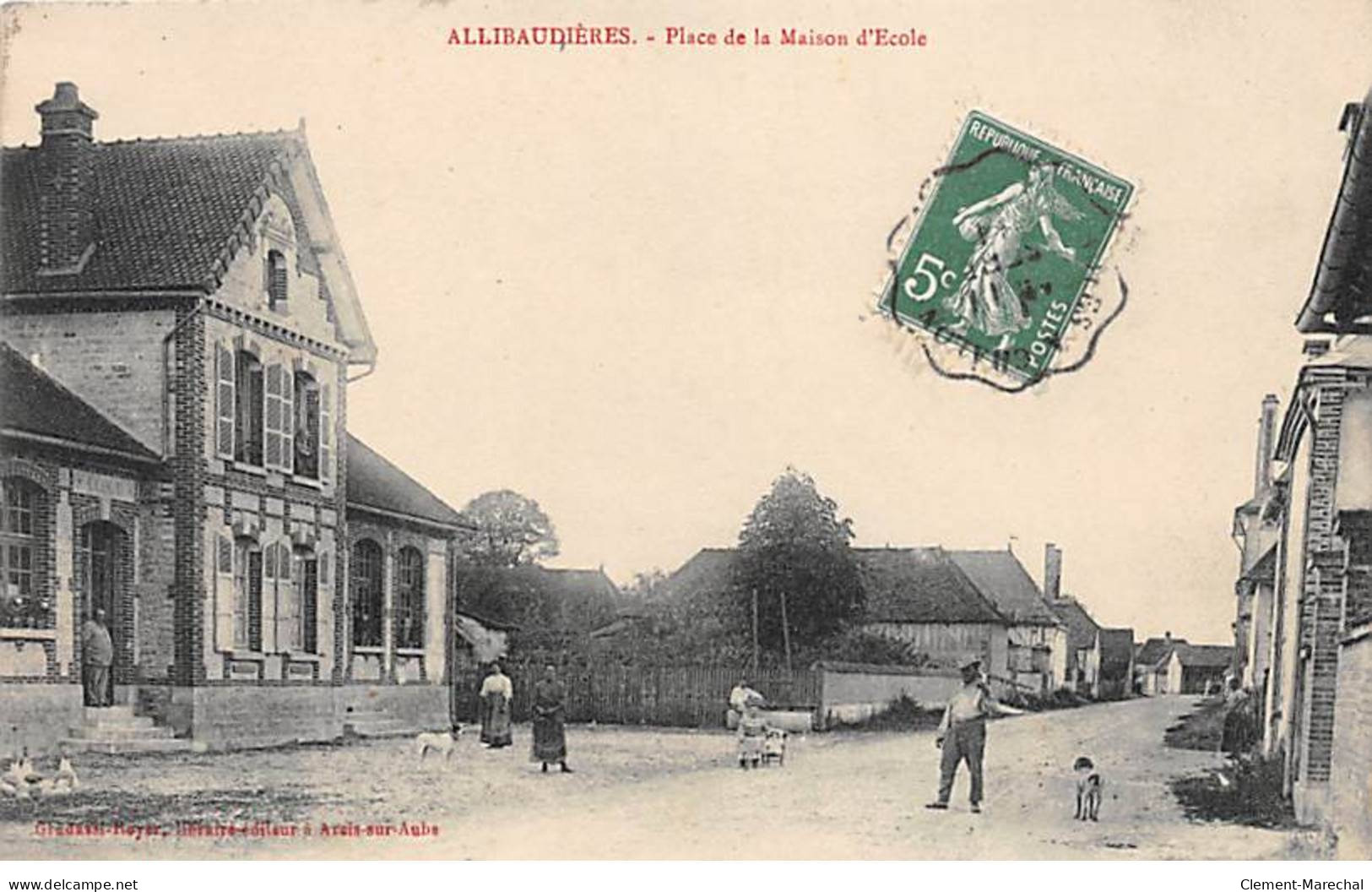 ALLIBAUDIERES - Place De La Maison D'Ecole - Très Bon état - Altri & Non Classificati