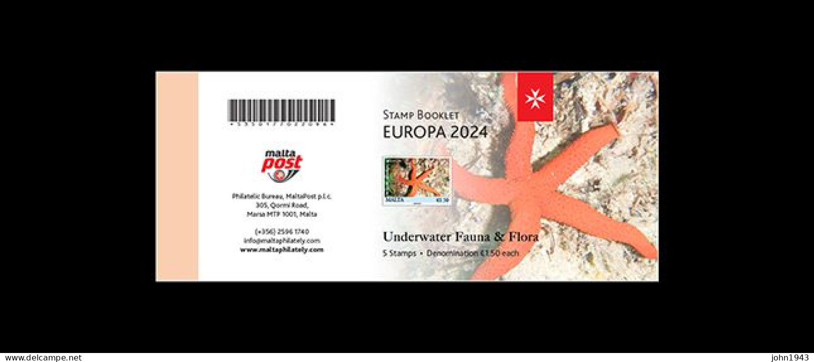 MALTA 2024 - EUROPA  "Underwater Fauna & FLORA " BOOKLET  Super Fine - Malte