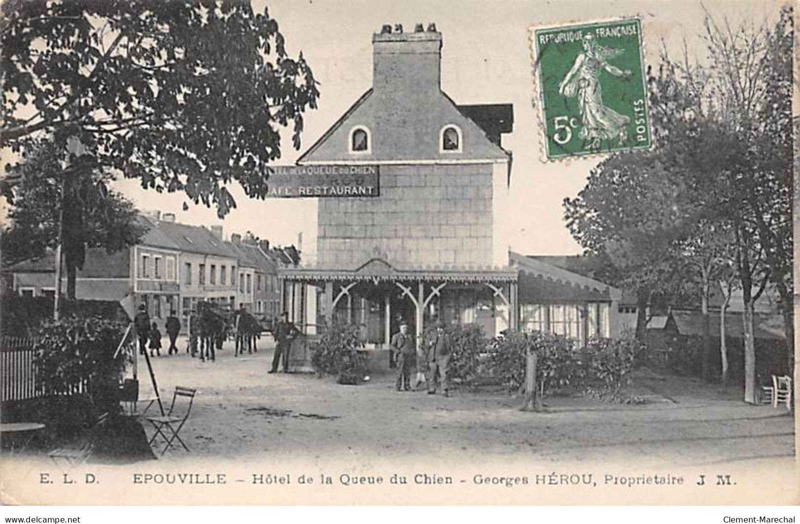 EPOUVILLE - Hôtel De La Queue Du Chien - Georges Hérou, Propriétaire - Très Bon état - Autres & Non Classés