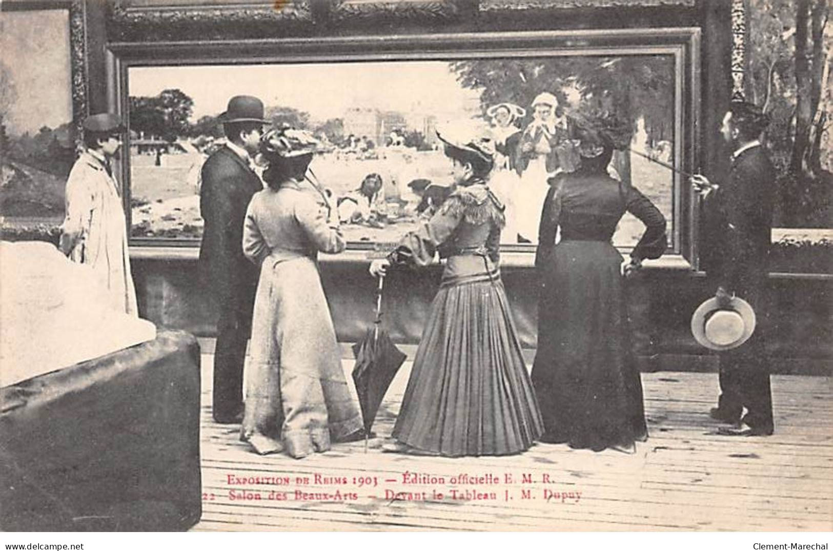 Exposition De REIMS 1903 - Salon Des Beaux Arts - Devant Le Tableau J. M. Dupuy - Très Bon état - Reims