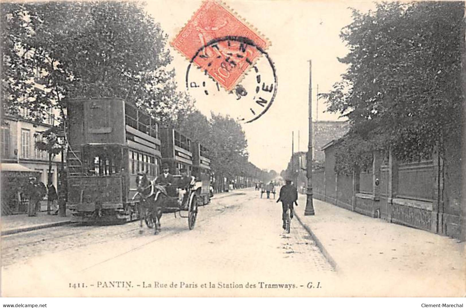 PANTIN - La Rue De Paris Et La Station Des Tramways - Très Bon état - Pantin