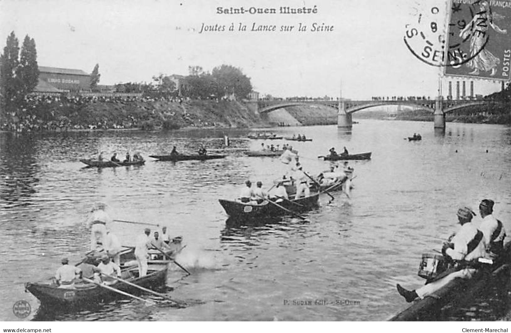 SAINT OUEN Illustré - Joutes à La Lance Sur La Seine - Très Bon état - Saint Ouen