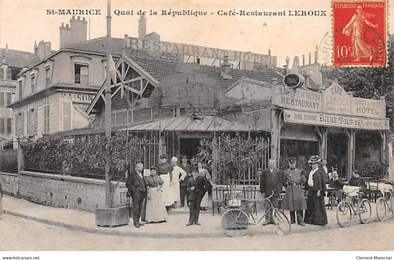 SAINT MAURICE - Quai De La République - Café Restaurant LEROUX - Très Bon état - Saint Maurice