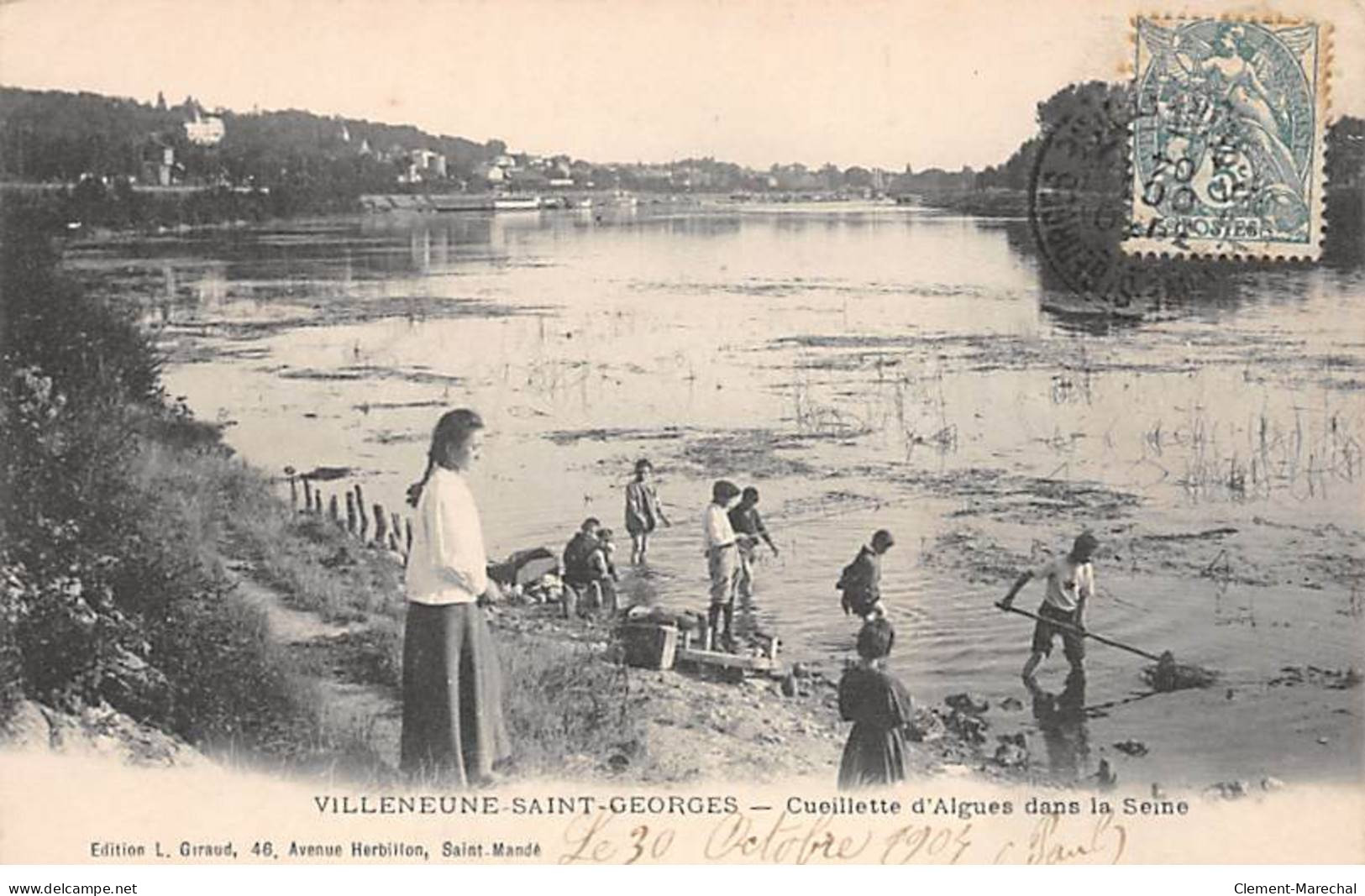 VILLENEUVE SAINT GEORGES - Cueillette D'Algues Dans La Seine - Très Bon état - Villeneuve Saint Georges
