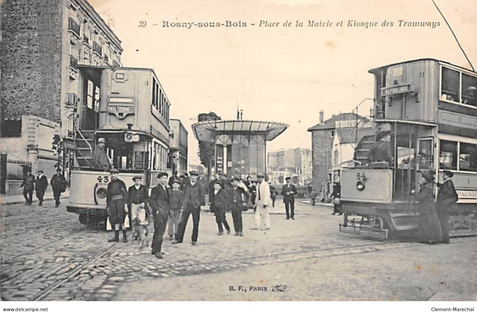 ROSNOY SOUS BOIS - Place De La Mairie Et Kiosque Des Tramways - Très Bon état - Rosny Sous Bois