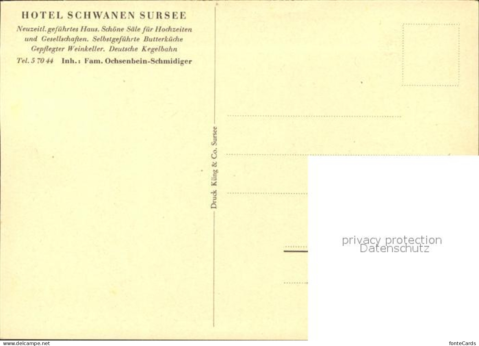 11648256 Sursee Gasthaus Schwanen Zeichnung E. Moos  Sursee - Autres & Non Classés