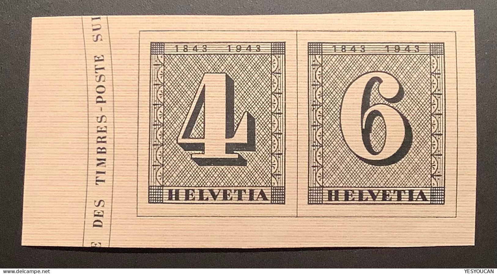 Schweiz 1843-1943 W12-W13 Tadellos ** Aus Jubiläumsblock "centenaire Du Timbre" (bloc Block MNH  M.s Switzerland Zürich - Unused Stamps