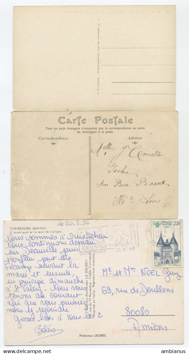 LOT 3 CPA + 3 CPSM + 2 CPM 50 (Avranches Cherbourg Granville Iles Chausey La Pernelle Mont St Michel Pontmain St Lo) - Other & Unclassified