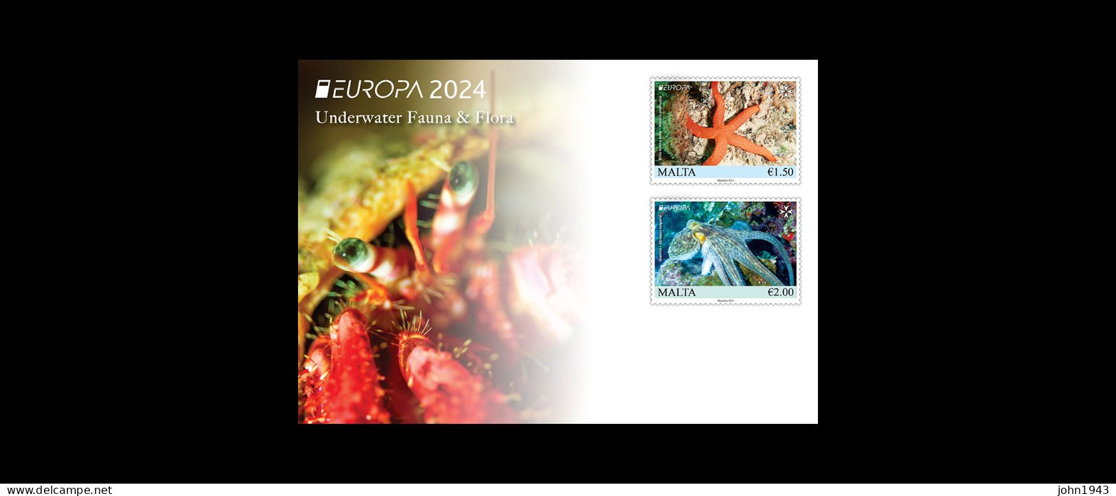 MALTA 2024 - EUROPA  "Underwater Fauna & FLORA " POSTAL CARD MINT  Super Fine - Malta