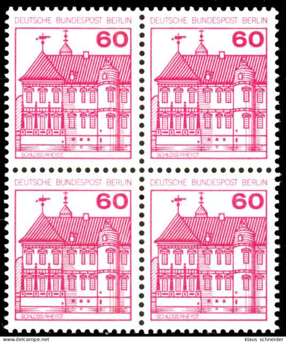 BERLIN DS BURGEN U. SCHLÖSSER Nr 611A Postfrisch VIERER S059CE2 - Unused Stamps