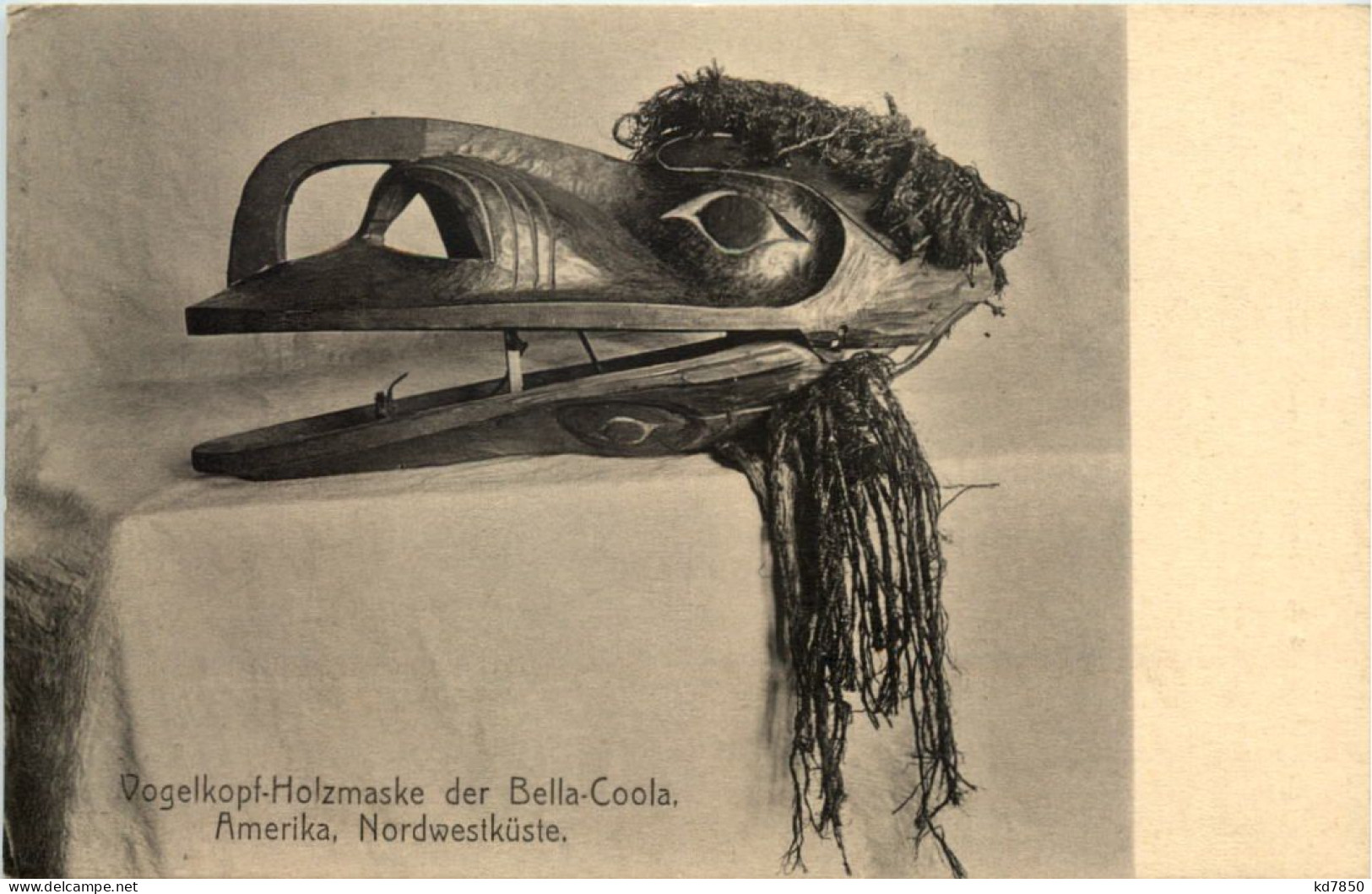 Vogelkopf Holzmaske Der Bella-Coola - Native Americans