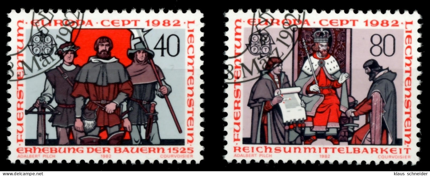 LIECHTENSTEIN 1982 Nr 791-792 Gestempelt SB4A3D6 - Gebruikt