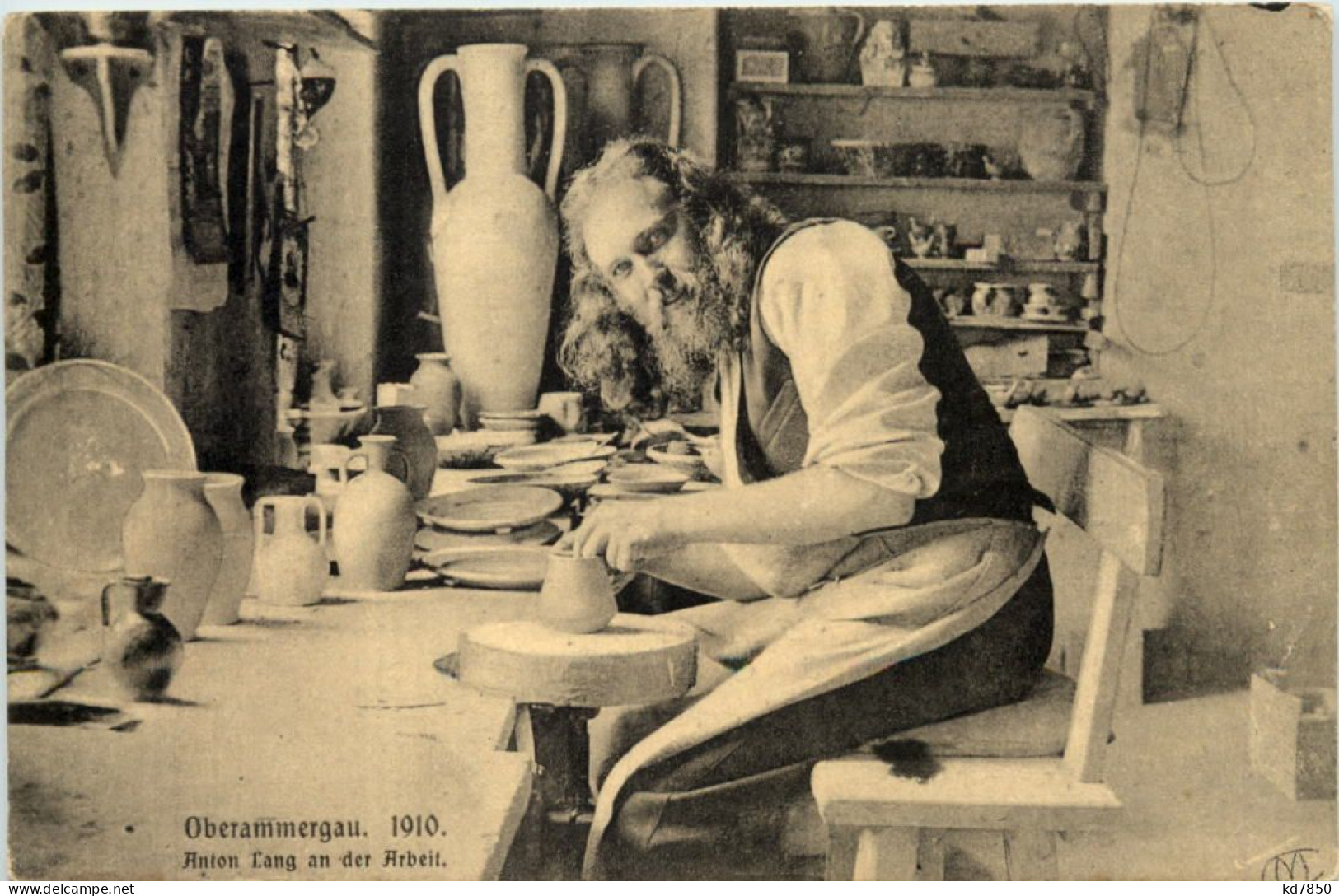 Oberammergau 1910 - Anton Lang An Der Arbeit - Oberammergau