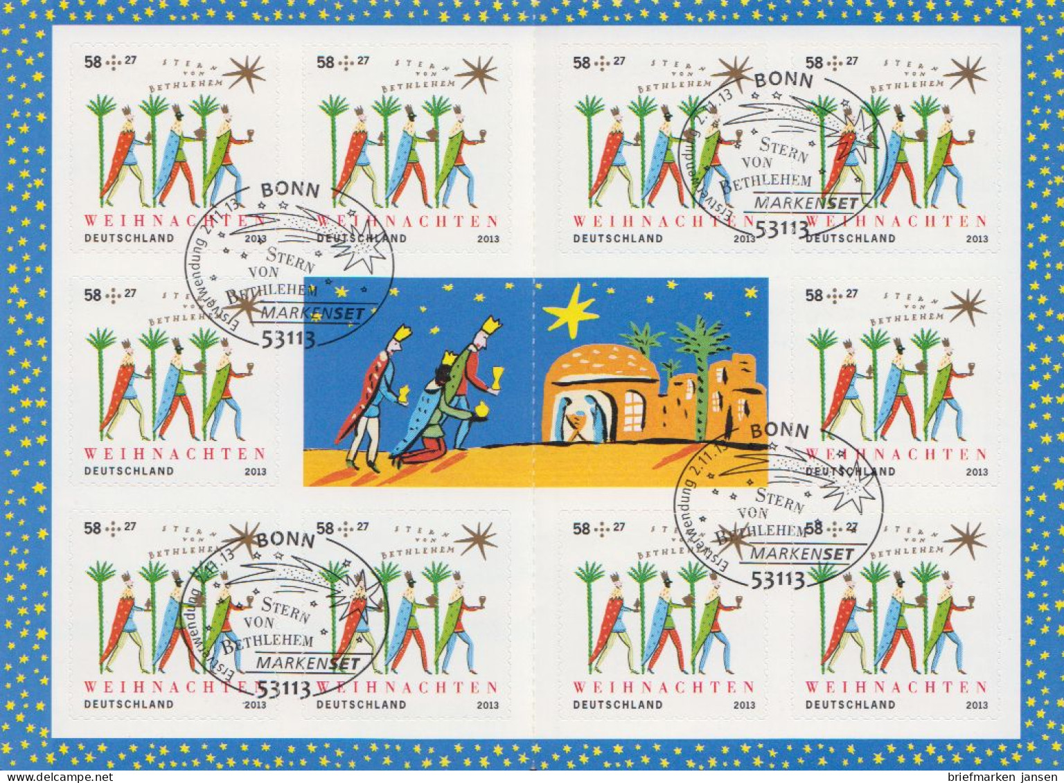 D,Bund Mi.Nr. MH 94 Weihnachten, Stern Von Bethlehem, Skl. (mit 10x 3040) - Other & Unclassified