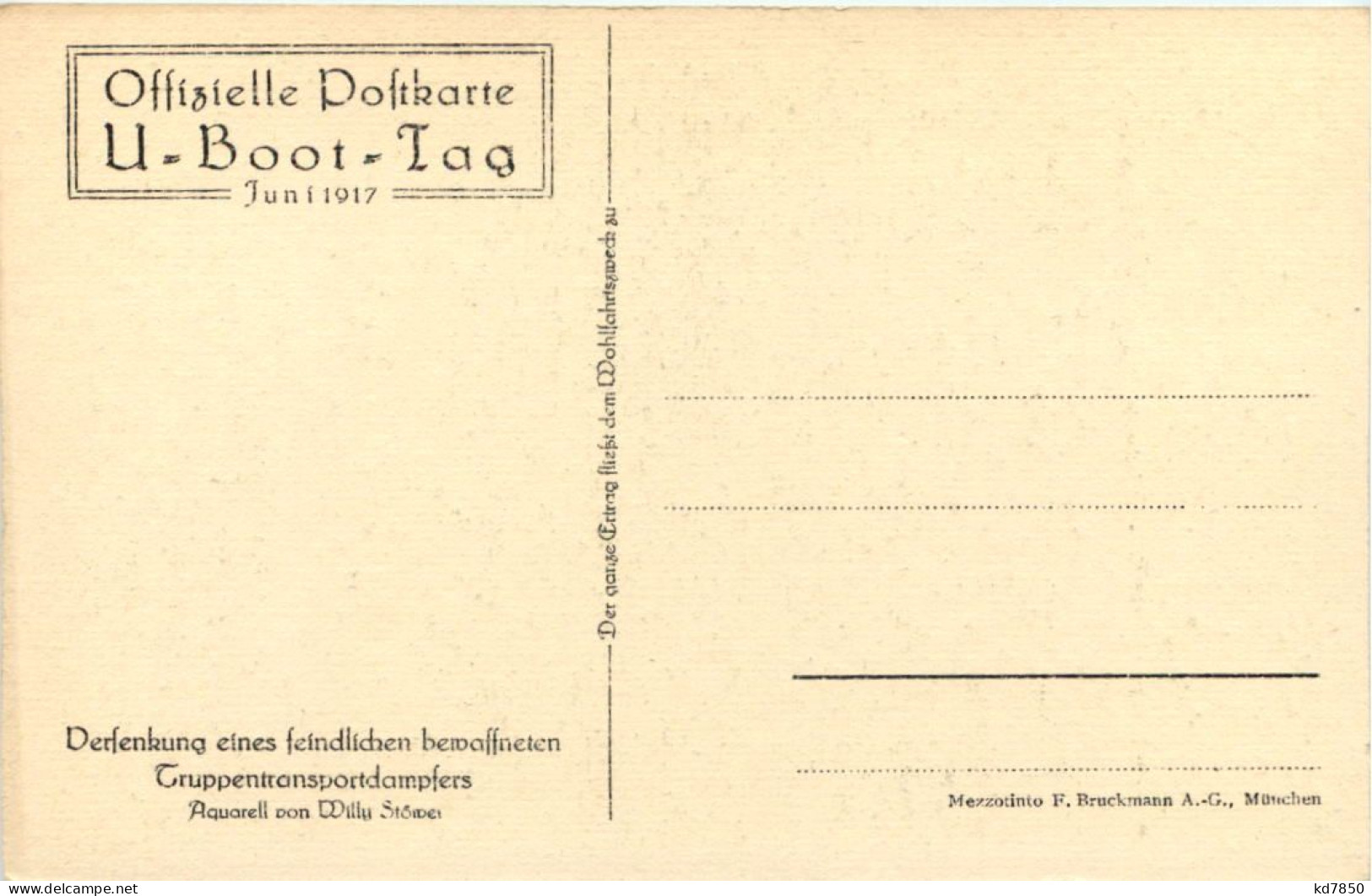 U-Boot-Tag 1917 - Künstler AK Willy Stöwer - Sottomarini